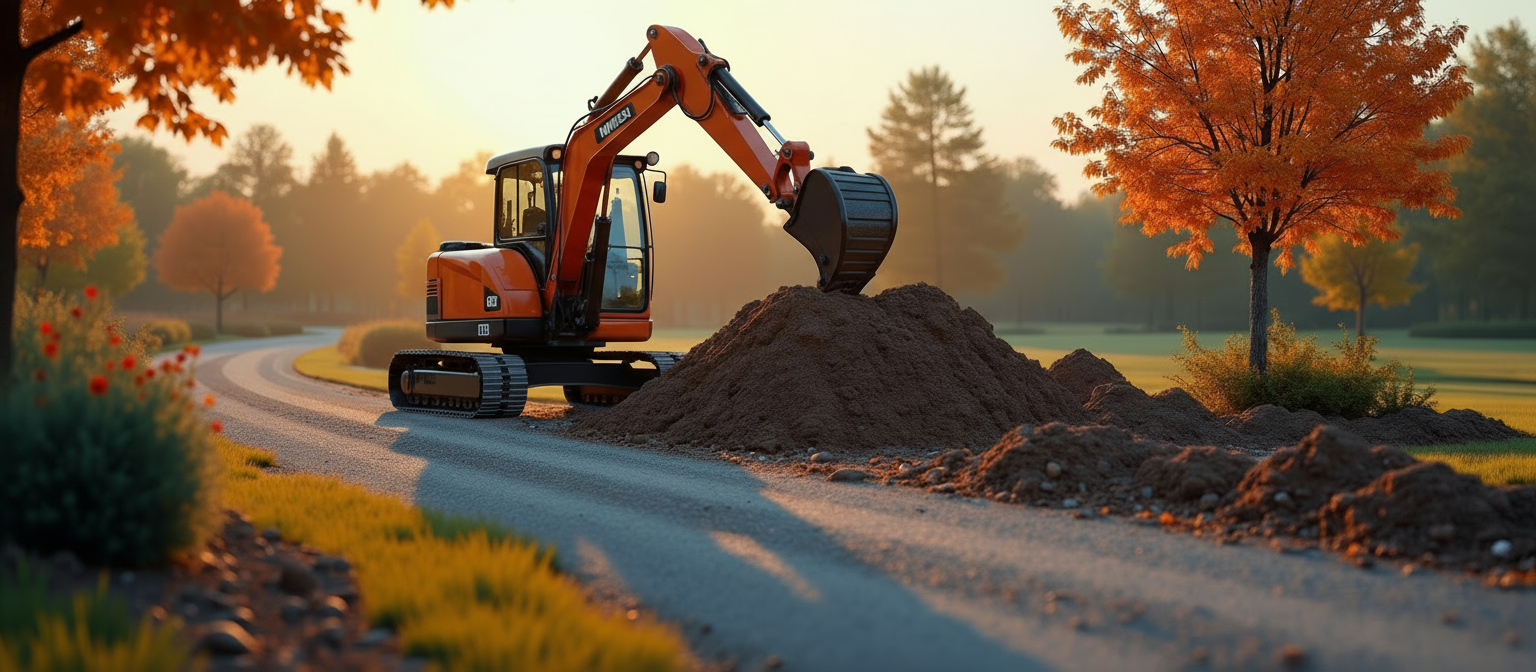 Excavation equipment working on a residential property in Ohio